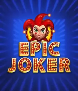 Step into the colorful world of the Epic Joker game by Relax Gaming, featuring a cheerful joker with a bright red hairstyle amid a sparkling blue background. This graphic captures the fun and excitement of classic slots, perfect for those who love traditional gameplay, delivering a charming play experience.