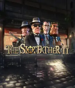 Step into the underworld world of The Slotfather Part II game by Betsoft, highlighting a lineup of iconic mafia characters in front of a shadow-lit urban backdrop. This graphic depicts the intense essence of the mafia underworld with its detailed character design and ominous setting. Great for fans of crime dramas, delivering a captivating gaming experience. 