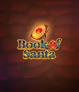 Experience the joyous spirit with the Book of Santa game by Endorphina, highlighting an intricately designed golden book decorated with Santa's iconic symbol. This graphic conveys the warmth and excitement of Christmas, set against a softly glowing red background. Ideal for holiday season gaming, delivering a captivating adventure. 